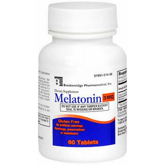 Breckenridge Melatonin Tablets, 3mg, 60ct