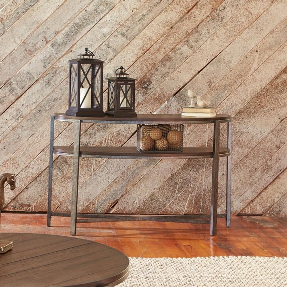 Liberty Furniture Industies, INC Breckinridge Demilune Sofa Table in Mahogany Spice w/ Pewter Metal