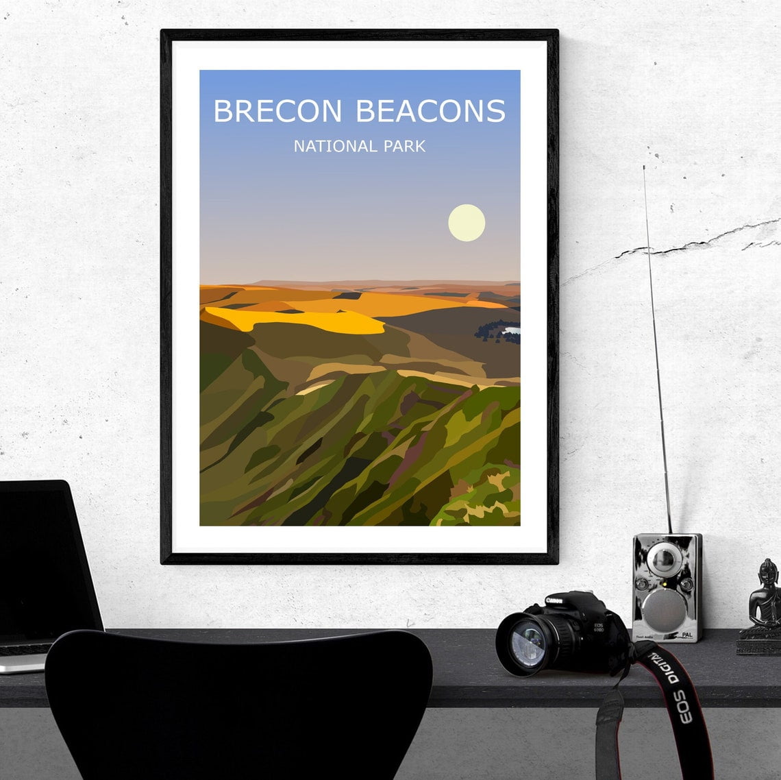 Brecon Beacons Landscape Poster, UK National Park, Wales Pen Y Fan ...