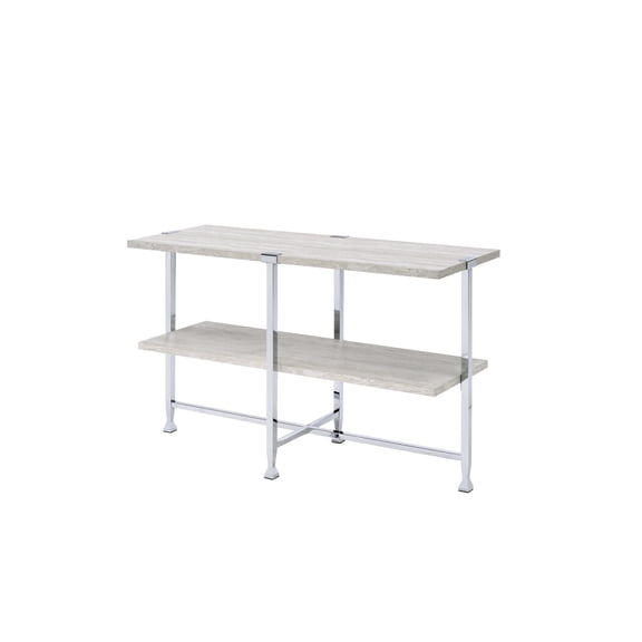 Brecon White Oak & Chrome Finish Sofa Table