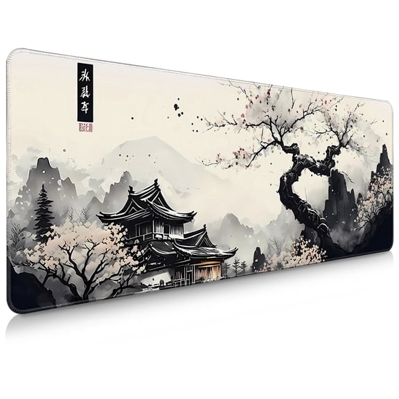 Brecoy Extended Large Gaming Mouse Pad, 31.5" x 11.8" Desk Mat with Stitched Edges, Waterproof Non-Slip Rubber Base, Desk Protection for Home Office & Gaming