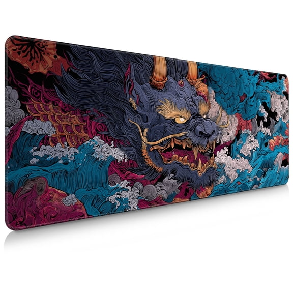 Brecoy Extended Large Gaming Mouse Pad, 31.5" x 11.8" Desk Mat with Stitched Edges, Waterproof Non-Slip Rubber Base, Desk Protection for Home Office & Gaming