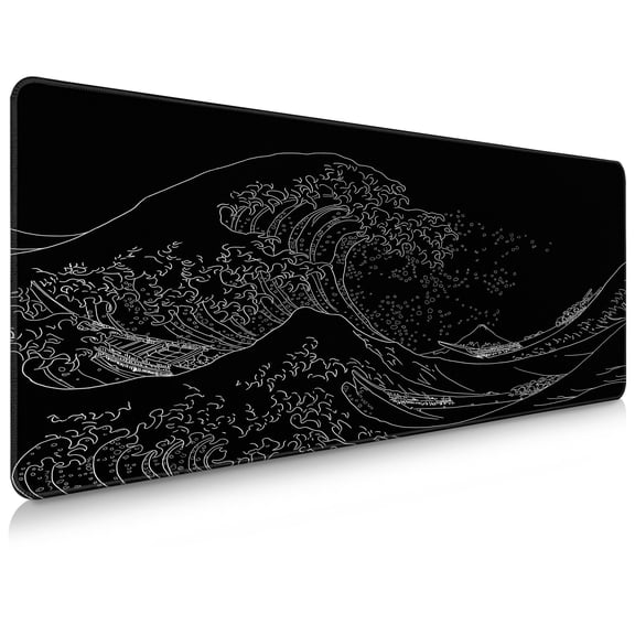 Brecoy Extended Large Gaming Mouse Pad, 31.5" x 11.8" Desk Mat with Stitched Edges, Waterproof Non-Slip Rubber Base, Desk Protection for Home Office & Gaming