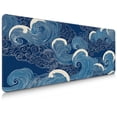 thumbnail image 1 of Brecoy Ukiyo-e Extended Large Gaming Mouse Pad, 31.5" x 11.8" Desk Mat with Stitched Edges, Waterproof Non-Slip Rubber Base, Desk Protection for Home Office & Gaming, 1 of 7
