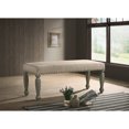 thumbnail image 1 of Breda Antique Gray Finish Upholstered Nailhead Bench, 1 of 6