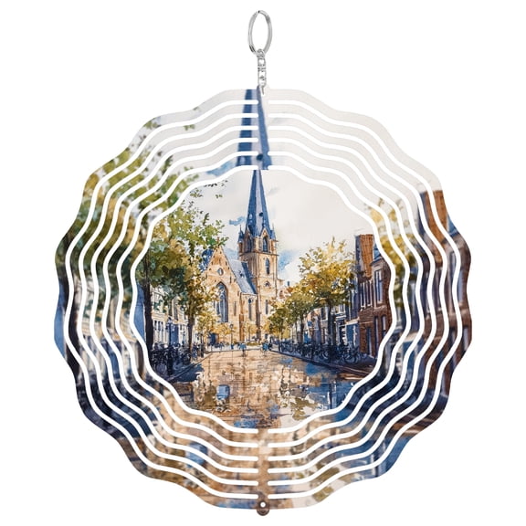 Breda Netherlands 3D Wind Spinner Historic Town Garden Decor