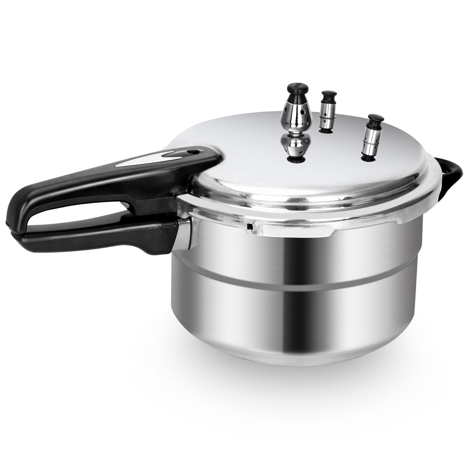 BreeRainz 5.3 Quart Pressure Cooker, 10 PSI Induction Compatible Pressure Canner w/ Honeycomb Stainless Steel Clad Base for Fast & Even Heating, Canning Rack Included