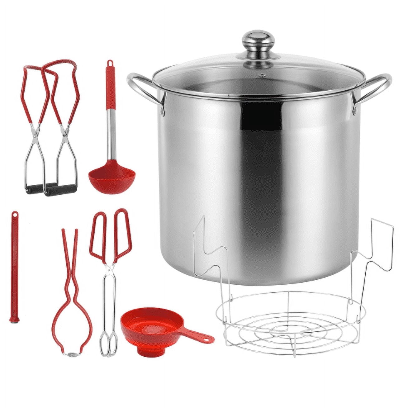 Canning Pot with Lid, Rack & 7 Pieces Canning Tools Set