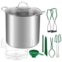 BreeRainz Canning Supplies Kit, Stainless Steel Canning Pot with Rack & 6 Pieces Canning Tools Set