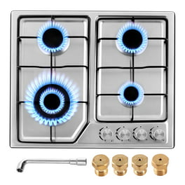 Wobythan Double Burner Gas Stove Stainless Steel Desktop Gas Furnace Cooker  Household Kitchen Cooktop