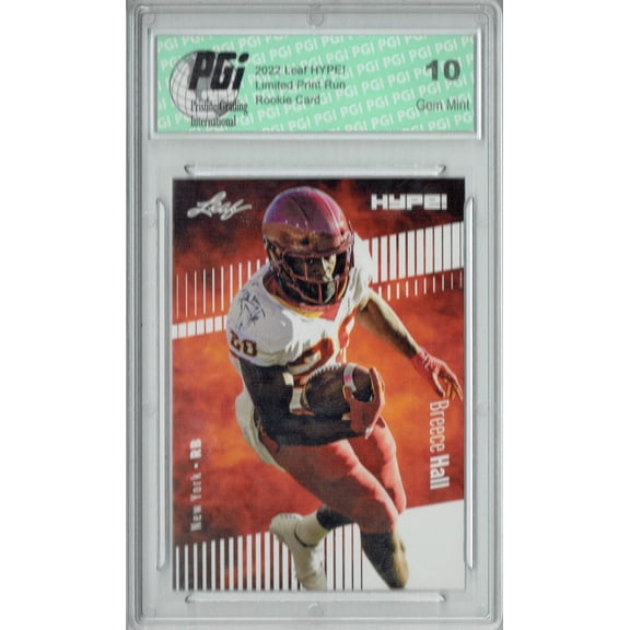 Breece Hall 2022 Leaf HYPE! #90 Only 5000 Made! Rookie Card PGI 10