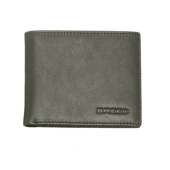 Breed BRDWALL001-GRN Breed Locke Genuine Leather Bi-Fold Wallet - Olive