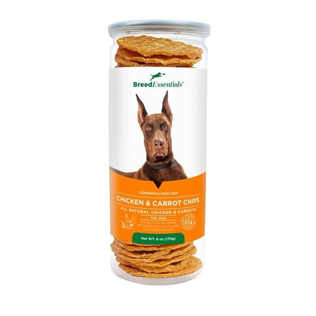 Breed Essentials 197247001386 6 oz Chicken & Carrot Chips - Doberman Pinscher