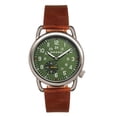 thumbnail image 1 of Breed Regulator Leather-Band Watch w/Second Sub-dial - Brown/Green, 1 of 3