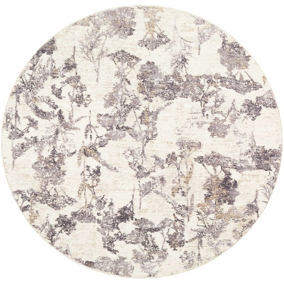 BoutiqueRugs Breeda Southwestern Area Rug - Cream, Gray, Ivory - 7'10" Round