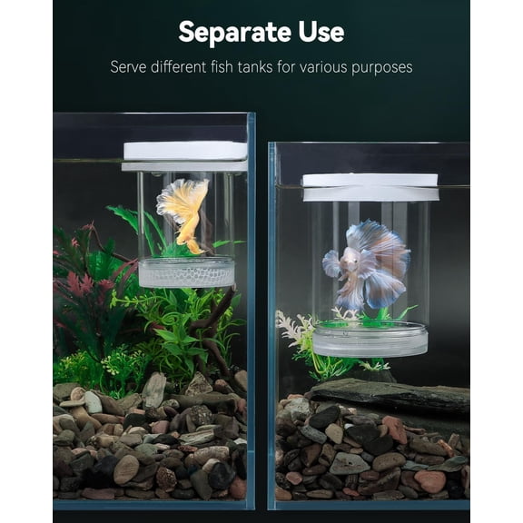 Breeder Box for Fish Tank, Aquarium Fish Breeding Box, Floating Guppy Breeder Box, Baby Fish Separator for Aquarium, Plastic Hatchery Incubator Isolation Box for Shrimp Betta Clownfish, Medium