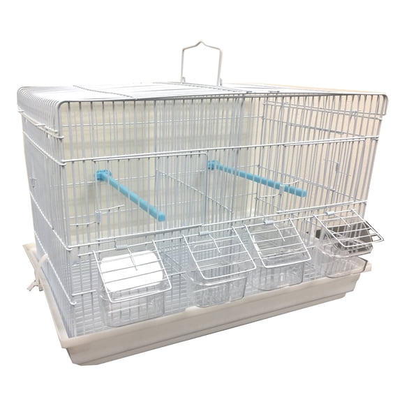 Divided Breeding Bird Flight Travel Carrier Cage With Top Center Divider Deep Base Side Breeding Nest Doors For Aviaries Finches Canaries Lovebirds