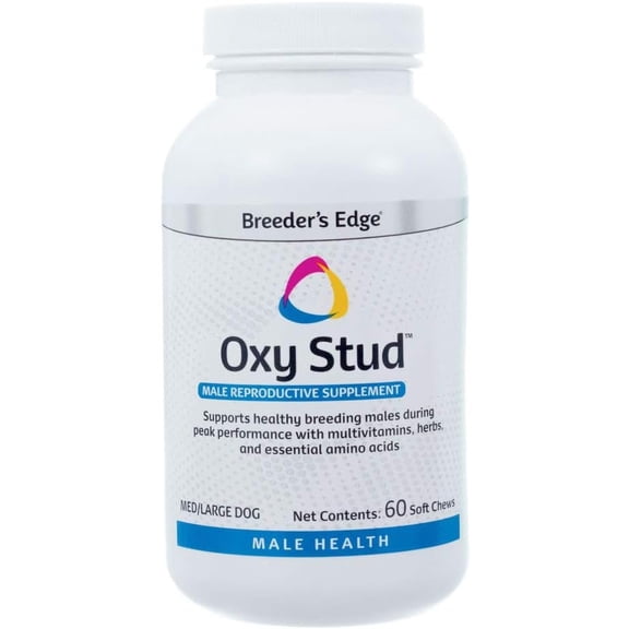 Breeder's Edge Oxy Stud- Male Performance Supplement- for Medium & Large Dogs- 60ct Soft Chews