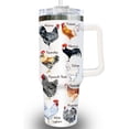 thumbnail image 1 of Breeds Of Chicken Tumbler 40 oz with Handle and Straw, Insulated for Hot Cold Drink, Chicken Gifts for Chicken Lovers, Chicken Themed Gifts, Chicken Lady Gifts - Chicken Cup For Women, Mom, Farmers, 1 of 6