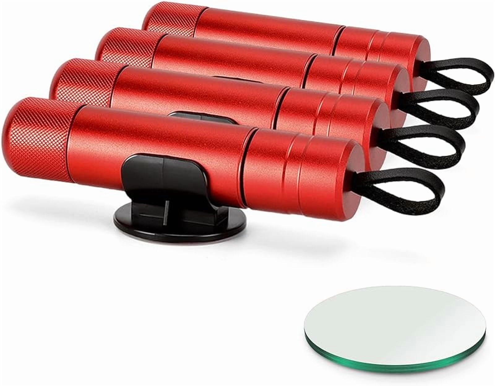 Breeker Brand Glass Breaker - 4 Pack Safe Hammer Car Window Breaker Under Water, Emergency Window Breaking Tool for New Cars (Red)