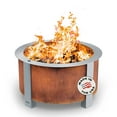 thumbnail image 1 of Breeo X Series 24 Corten Smokeless Fire Pit 24 in. W Corten Steel Outdoor Round Wood Fire Pit, 1 of 7