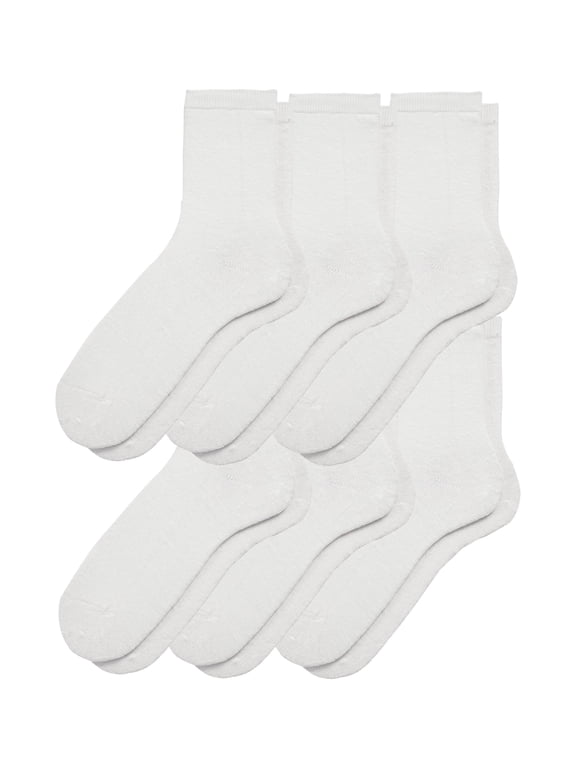 Men's Hemp Crew Socks, Breathable Smooth Toe, 6-Pack