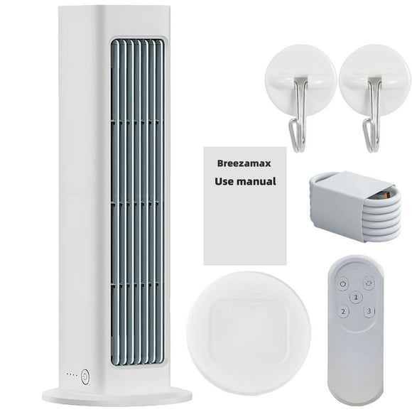Breezamax - Breezamax AC, Qinux BreezaMax Portable Air Conditioners, Breeza Max AC Unit, Beat The Scorching Heat & Humidity Instantly, New & Improved Version (White+remote control(Charging Model))
