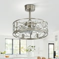 thumbnail image 1 of Breezary 20 IN Modern Crystal 5 Blade Ceiling Fan with Light Kit and Remote Satin Nickel. Nickel Burnished, 1 of 5