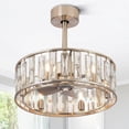 thumbnail image 1 of Breezary 20-In Black Chandelier Caged Ceiling Fan with Light and Remote(5-blade) Satin Nickel, 1 of 5