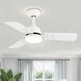 thumbnail image 1 of Breezary 36-In Black/White Farmhouse Indoor Ceiling Fan with Light Remote White, 1 of 5