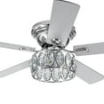 thumbnail image 1 of Breezary 52" Flush Mount 5-Blade Ceiling Fan with Light Kit and Remote Chrome, 1 of 5