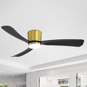 Breezary 36" Flush Mount 3-Blade Ceiling Fan with LED Lights and Remote ...