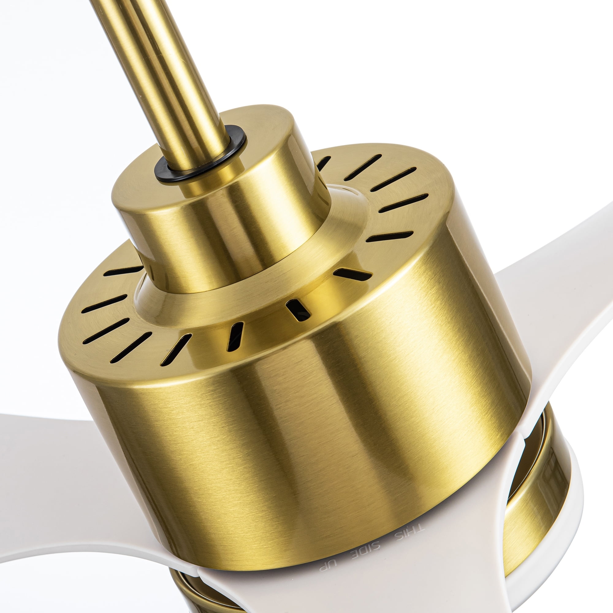 52 Inch Gold and White LED Ceiling Fan with Remote Control