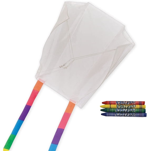 In the Breeze 3080-Packs — Coloring Sled 18 Inch Kite - 50 Piece Party Pack -Single Line Kite-Includes Crayons, Kite Line and Bag — Creative Fun for Kids and Adults