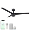 thumbnail image 1 of Breeze 52in 3-Blade Smart Ceiling Fan in Matte Black Works With iOS or Android App, 1 of 10