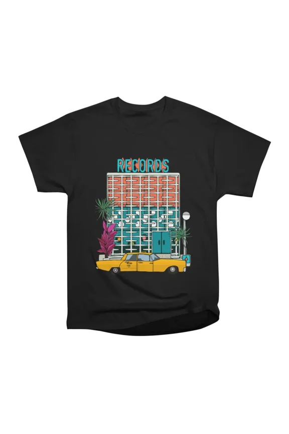 Breeze Block Record Store and Plants T-Shirt Tee Gift For Him Merch For Her Apparel For Fr