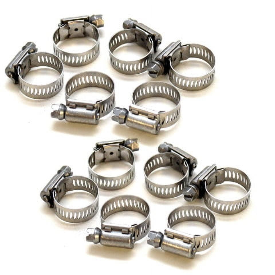 Breeze Boat Fuel Gas Hose Clamps 9/16 1 Inch Stainless (Set of 12