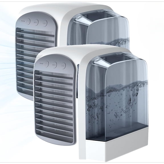 Breeze Box Ac, 2026 Upgraded 4 in 1 Breeze Box Air Conditioner, 3 Speed, 380ml Water Tank, Low Noise, Breezebox Portable Ac Fast Cooling, Humidifier, Fan for Bedroom Office Home (1)