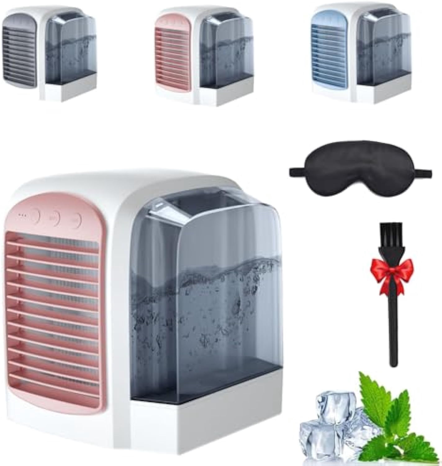 Breeze Box Ac, Breeze Box Air Conditioner, Breeze Box Portable AC, Cooling Portable Air Conditioner, Three Modes, 380ml Large Water Tank (Pink)