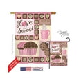 thumbnail image 1 of Breeze Decor 01048 Valentines Love is Sweet 2-Sided Vertical Impression House Flag - 28 x 40 in., 1 of 2