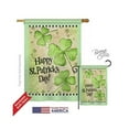 thumbnail image 1 of Breeze Decor 02032 St Pats Day Clover 2-Sided Vertical Impression House Flag - 28 x 40 in., 1 of 4