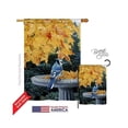 thumbnail image 1 of Breeze Decor 05036 Birds Autumn Birdbath 2-Sided Vertical Impression House Flag - 28 x 40 in., 1 of 4