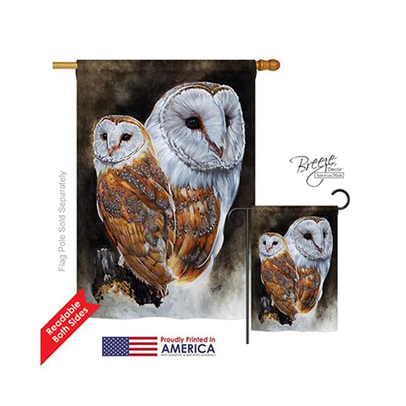 Rustic Multi-Color Owl Polyester Vertical Garden Flag