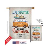 Breeze Decor 06077 Summer Better in Summer 2-Sided Vertical Impression House Flag - 28 x 40 in.