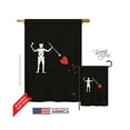 thumbnail image 1 of Breeze Decor 07034 Pirate Blackbeards 2-Sided Vertical Impression House Flag - 28 x 40 in., 1 of 2