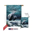 thumbnail image 1 of Breeze Decor 07049 Beach & Nautical Manatees 2-Sided Vertical Impression House Flag - 28 x 40 in., 1 of 2