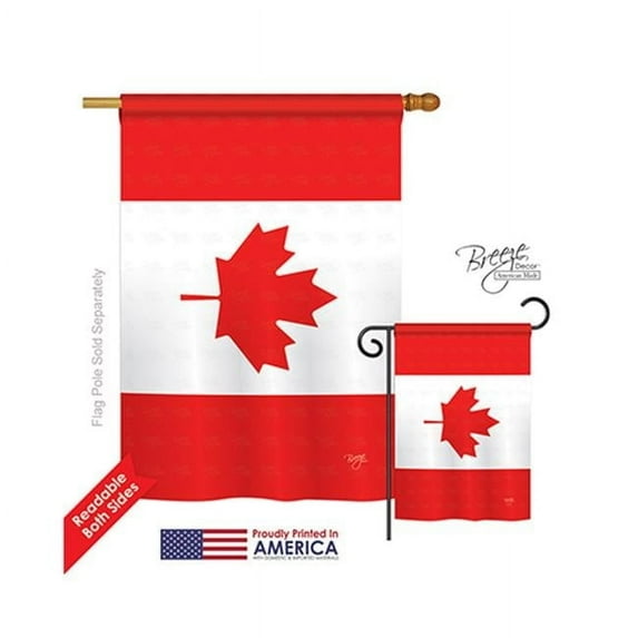 Breeze Decor 08008 Canada 2-Sided Vertical Impression House Flag - 28 x 40 in.