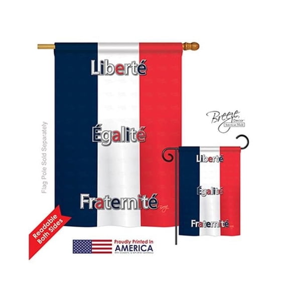 Breeze Decor 08089 France 2-Sided Vertical Impression House Flag - 28 x 40 in.