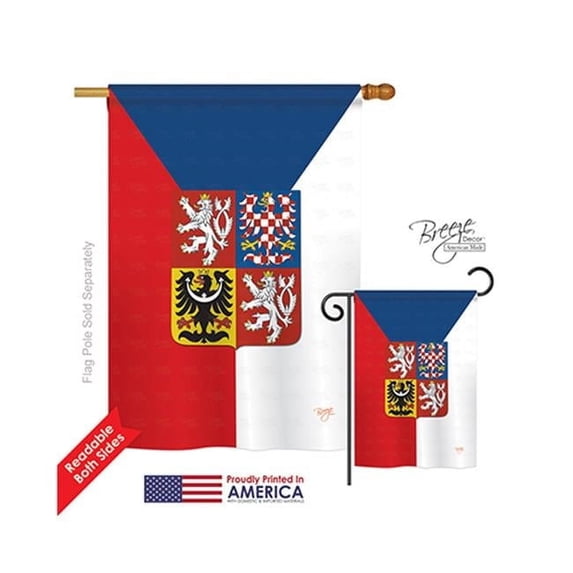 Breeze Decor 08120 Czech 2-Sided Vertical Impression House Flag - 28 x 40 in.
