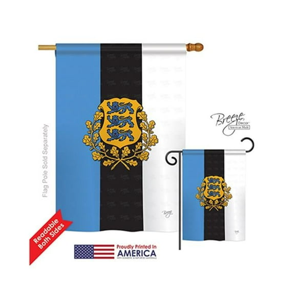 Breeze Decor 08171 Estonia 2-Sided Vertical Impression House Flag - 28 x 40 in.